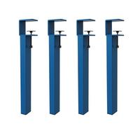 HDEYRSX 4 Pezzi Piedini per Mobili con Rotazione a 360°,Gambe con Morsetto da Tavolo,Piedi in Metallo di Supporto per Piano di Lavoro,Tavolino,Scrivania,Design Senza Forature (Blu,45cm)