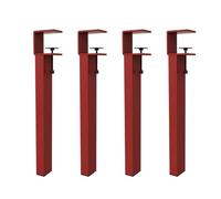 HDEYRSX 4 Pezzi Piedini per Mobili con Rotazione a 360°,Gambe con Morsetto da Tavolo,Piedi in Metallo di Supporto per Piano di Lavoro,Tavolino,Scrivania,Design Senza Forature (Rosso,71cm)