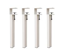 HDEYRSX 4 Pezzi Piedini per Mobili con Rotazione a 360°,Gambe con Morsetto da Tavolo,Piedi in Metallo di Supporto per Piano di Lavoro,Tavolino,Scrivania,Design Senza Forature (Bianco,45cm)