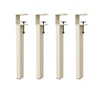 HDEYRSX 4 Pezzi Piedini per Mobili con Rotazione a 360°,Gambe con Morsetto da Tavolo,Piedi in Metallo di Supporto per Piano di Lavoro,Tavolino,Scrivania,Design Senza Forature (Crema,71cm)