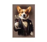 HDFBDUWY Poster di animali domestici, stampe animali in veste, ritratti divertenti, decorazione bar, regali (11)