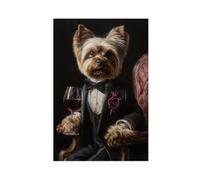 HDFBDUWY Poster di animali domestici, stampe di animali in abiti, ritratti divertenti, decorazione bar (53)