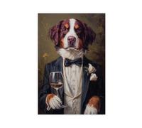 HDFBDUWY Poster di animali domestici, stampe di animali in abiti, ritratti divertenti, decorazione bar (87)