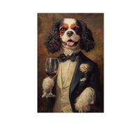 HDFBDUWY Poster di animali domestici, stampe di animali in veste, ritratti divertenti, decorazione bar, regali (14)