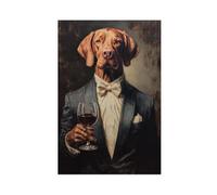 HDFBDUWY Poster di animali domestici, stampe di animali in veste, ritratti divertenti, decorazione bar, regali (19)