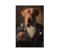 HDFBDUWY Poster di animali domestici, stampe di animali in veste, ritratti divertenti, decorazione bar, regali (31)