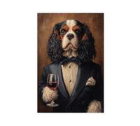 HDFBDUWY Poster di animali domestici, stampe di animali in veste, ritratti divertenti, decorazione per bar, regali (76)