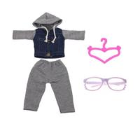 HDGSAFD 1 Abito in Jeans con 1 Mini Gruccia E 1 Occhiali, Vestiti per Bambole, Accessori per Bambole, Giocattoli per Bambini