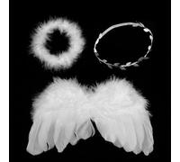 HDGSAFD 1 Ala, 1 Anello per La Testa di Piuma E 1 Anello A Testa Foglia, Oggetti di Scena Fotografici, Accessori per Il Gioco di Ruolo, Forniture per La Vestatura per Bambini.