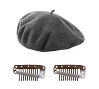 HDGSAFD 1 Berretto E 2 Fermagli per Capelli, Cappello Caldo, Cappello Invernale Decorativo, Cappello retrò Versatile, Accessori di Abbigliamento