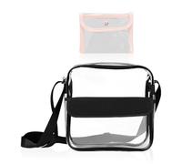 HDGSAFD 1 borsa a tracolla trasparente, 1 borsa portaoggetti, borsa a tracolla trasparente, borsa a tracolla impermeabile, borsa a tracolla regolabile, borsa da viaggio trasparente, nero trasparente,