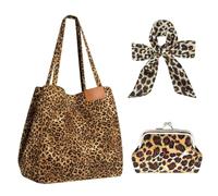 HDGSAFD 1 Borsa Con Stampa Leopardata, 1 Tracolla Decorativa E 1 Scomparto Per Monete, Borsa A Tracolla Retrò, Borsa A Tracolla Resistente Di Grande Capacità, Borsa A Tracolla