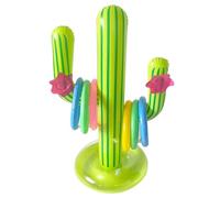HDGSAFD 1 cactus gonfiabile, 6 ghiglie, accessori da giardino, decorazione per feste in piscina, aiuto per il nuoto, anello gonfiabile per piscina, verde, PVC, gioco di lancio, gioco di lancio cactus