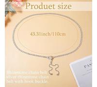 HDGSAFD 1 Catena di Vita E 1 Catena Dito, Argento Diamante Glitter Catena, Moda Sexy Nappa Accessori in Vita, Adatto per L'Uso Quotidiano, Abito da Sera di Corrispondenza.