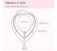 HDGSAFD 1 Collana, 1 Paio di Orecchini, Gioielli A Forma di Stella, Orecchini Vuoti Personalizzati, Collana Multi-Catena retrò, Set di Gioielli Gotici, Gioielli per Feste Teatrali.