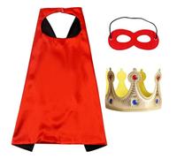 HDGSAFD 1 Mantello per Bambini, 1 Maschera E 1 Corona d'oro, Oggetti di Scena per Mascherata per Bambini, Accessori per Costumi da Festa