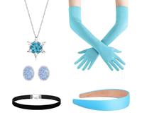 HDGSAFD 1 Paio di Guanti di Raso, 1 Fascia per Capelli, 1 Girocollo, 1 Paio di Orecchini E 1 Collana, Accessori per Costumi Cosplay, Adatti per Spettacoli, Balli E Feste