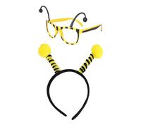 HDGSAFD 1 Pezzo di Bicchieri di Api E 1 Pezzo di Fascia per Api, Accessori per Abbigliamento per Api, Occhiali Divertenti Creativi, Occhiali da Festa, Oggetti di Scena Fotografici.