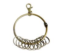 HDGSAFD 1 portachiavi grande, anello diviso, portachiavi, portachiavi, portachiavi, portachiavi antico, portachiavi, bronzo, 8,5 cm