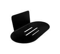 HDGSAFD 1 portasapone ovale in acciaio inox, nero, montaggio a parete, senza foratura, adatto per bagno, cucina