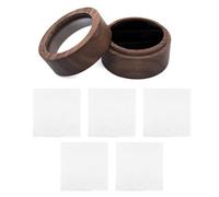 HDGSAFD 1 scatola per anelli e 5 panni lucidanti, con finestra trasparente, scatola per anelli in legno, accessori per matrimonio, scatola per gioielli