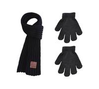 HDGSAFD 1 Sciarpa Per Bambini E 1 Paio Di Guanti Caldi, Sciarpa Calda Per Bambini, Sciarpa Morbida Lavorata A Maglia, Guanti Lavorati A Maglia, Guanti Invernali