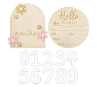 HDGSAFD 1 Set di Carta del Mese del Bambino E 1 Pezzo di Scheda Informativa, Decorazione del Partito del Bambino, Carino Decorazione Floreale, Carta di Registrazione della Crescita del Bambino.