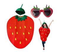 HDGSAFD 1 Set di Costumi di Fragola E 1 Paio di Occhiali, Costumi per Prestazioni, Costumi di Travestimento Creativi, Accessori per Il Gioco di Ruolo, Costumi per Feste.