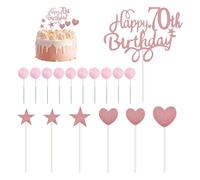 HDGSAFD 1 Set di Inserti per 70° Compleanno, 10 Inserti per Palline per Torta, Inserti per Torta per 70° Compleanno, Accessori per Decorazioni per Torte