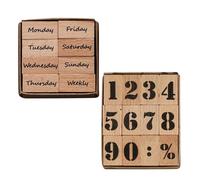 HDGSAFD 1 Set di Timbri Numerici, 1 Set di Timbri per I Giorni Feriali, Timbri in Legno in Rilievo, Decorazione per Album con Carte Fai da Te, Set di Timbri