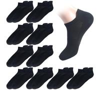 HDGSAFD 10 paia di calzini sportivi anti-sudore, calzini quarter, calzini per adulti, calzini morbidi e traspiranti, adatti per uomini e donne, taglie 36-41 (nero), Nero , Taglia unica