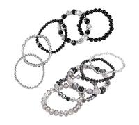 HDGSAFD 10 Pezzi di Braccialetti di Perline di Cristallo, Bracciali Multistrato, Abbigliamento di Moda con Accessori, Set Regalo di Festa.