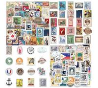 HDGSAFD 100 Adesivi di Francobolli da Viaggio Vintage, Adesivi di Moda Classici, Adesivi per Scrapbook per Valigia Fai -da -Te, Adesivi Decorativi del Diario del Conto Manuale.