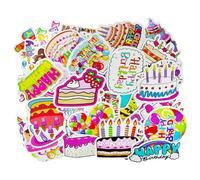 HDGSAFD 100 Adesivi Graffiti a Tema Compleanno, Carinissimi e Impermeabili per Decorazioni e Feste