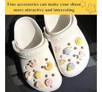 HDGSAFD 12 Pezzi Di Fiori Di Scarpe E 2 Pezzi Di Catene Di Scarpe, Accessori Per Scarpe A Forma Di Stella, Fibbie Decorative Per Fiori Di Scarpe, Adatte A Bambini E Donne.