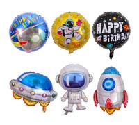 HDGSAFD 12 Pezzi Palloncini A Tema Spaziale, Palloncini in Alluminio, Set di Palloncini Cartoni Animati, Palloncini per Astronauti per Astronati, Decorazione per Feste di Compleanno per Bambini.