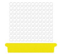 HDGSAFD 120 fermagli per piante e 50 etichette gialle, fermagli per piante in plastica, clip regolabili per piante, clip di supporto per piante rampicanti, fermagli per piante rampicanti, attrezzi da