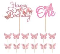 HDGSAFD 14 Pezzi Inserti per Torta A Farfalla Decorazioni per Torta di Compleanno per Bambini Accessori per Dolci da Forno Forniture per Baby Shower