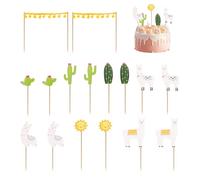 HDGSAFD 16 Pezzi di Inserti per La Carta per Torta A Tema Alpaca, Decorazioni per La Torta Creativa, Accessori per Torte, Forniture per Feste per Bambini.