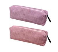 HDGSAFD 2 Astucci In Velluto A Coste, Astuccio In Tinta Unita, Astuccio Rosa, Custodia Semplice E Comoda, Astuccio Per Studenti