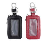 HDGSAFD 2 Coperture Chiave dell'automobile, Scatola Portachiavi Auto in Pelle, Coperchio di Protezione Chiave Portatile, Sacchetto di Immagazzinaggio Chiave di Controllo di Accesso, Vino Rosso.