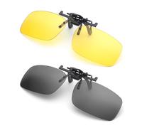 HDGSAFD 2 occhiali da sole, accessori per occhiali, occhiali da sole, clip per occhiali da sole polarizzati, adatti per uomini, donne (nero, giallo), giallo.