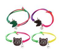 HDGSAFD 2 Paia Braccialetti con Animali dei Cartoni Animati, Braccialetti Dell'Amicizia, Braccialetti per Bambini, Braccialetti di Corda Intrecciata Regolabili, Braccialetti Che Cambiano Colore