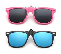 HDGSAFD 2 paia di clip per occhiali da sole, pratiche clip per occhiali da sole, occhiali da sole polarizzati, clip per occhiali da sole reversibili, clip per occhiali da sole senza smontaggio, Blu,