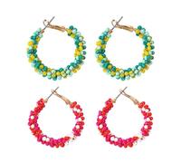 HDGSAFD 2 Paia di Orecchini di Perline, Orecchini Elei E Personalizzati, Orecchini di Design Creativo, Orecchini da Donna, Accessori di Abbigliamento.