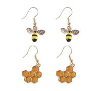 HDGSAFD 2 Paia di Orecchini, Orecchini Alene al Nido d'Ape, Gioielli Creativi, Orecchini di Moda per Donne, Orecchini A Sospensione Divertenti, Orecchini Abbigliati Abbigliati.