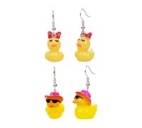 HDGSAFD 2 Paia di Piccoli Orecchini di Anatra Gialla, Orecchini di Animali da Cartone Animato Appesi, Orecchini alla Moda Carini E Unici, Adatti A Ragazze E Donne.