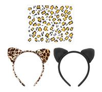 HDGSAFD 2 Pezzi Banche per Le Orecchie di Gatto E 1 Adesivo, Fascia per Animali Carini, Accessori Mascherati, Oggetti di Ruolo.