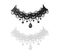 HDGSAFD 2 Pezzi Catene di Clavicole in Pizzo Collana di Pizzo Vintage Collana Gotica Gioielli Punk Accessori di Abbigliamento