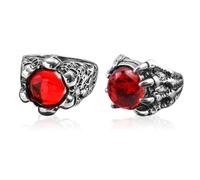 HDGSAFD 2 Pezzi di Anello Gemma, Anello del Cranio, Gioielli Personalizzati, Anello Personalizzato per Uomini, Anello di Metallo Creativo, Gioielli in Abbigliamento.